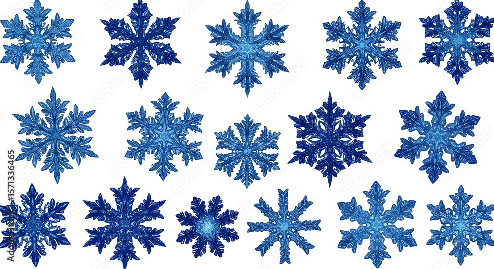 Fototapeta premium Juego de copos de nieve
