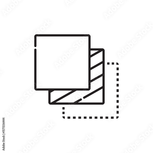Layers icon, Sheets, Fabric Symbol Outline icon Transparent background
