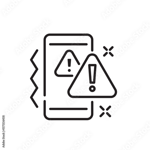 Free Download Warning icon, Malfunction, notification Symbol Outline icon Transparent background - GFXLoad