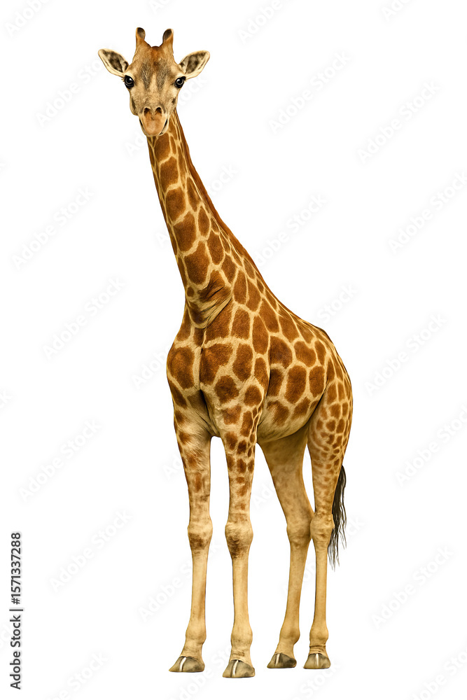 Obraz premium Isolate transparent Realistic CGI Giraffe with Detailed Texture and Features PNG die-cut for advertising