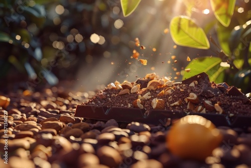 Sunlit glittering chocolate
