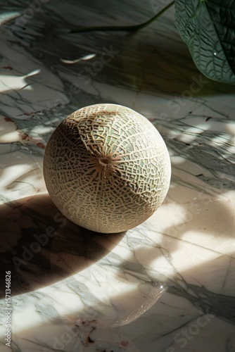 The sheen of a melon in soft sunlight