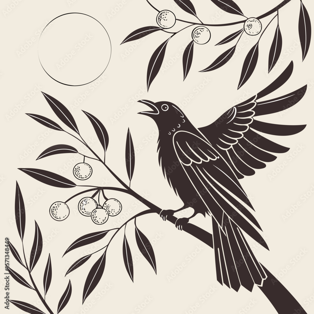 Obraz premium a bird on a branch 