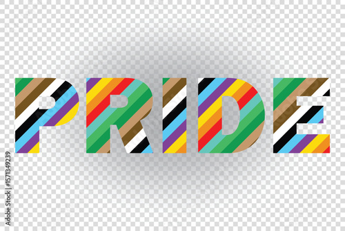 Pride Month LGBT Rainbow Text Clipart for T-Shirts, Posters, Stickers, Cards & Campaigns