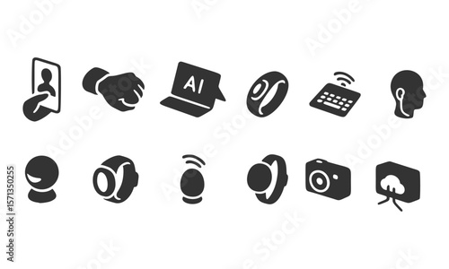 Smart Technology Icons AI, Wearables, IoT Devices, and More