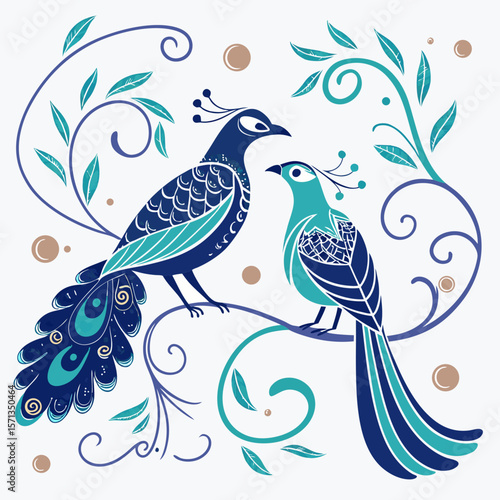 a couple of blue birds on a branch
