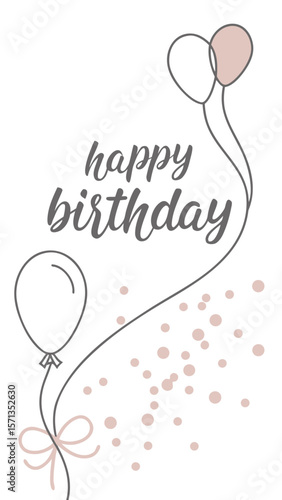 happy birthday party invitation card with rings