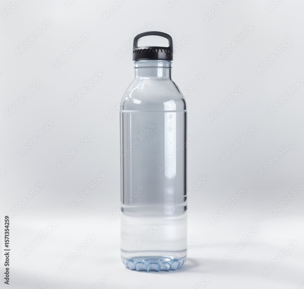 Clear Glass Water Bottle on White Background Clear Glass Water Bottle on White Background