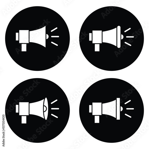 speaker icon set. noise icons symbol. sound level. silent signs. Volume symbol. Megaphone icons set. Loudspeaker megaphone icon collection. Shout announce. Loud speaker public announcement. EPS 10. 