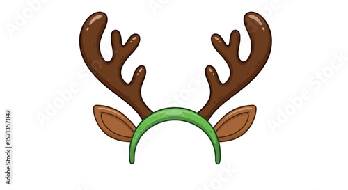 Festive costume accessory reindeer antlers vector illustration for holiday design