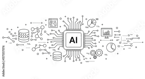Ai technology circuit board vector illustration for tech design projects