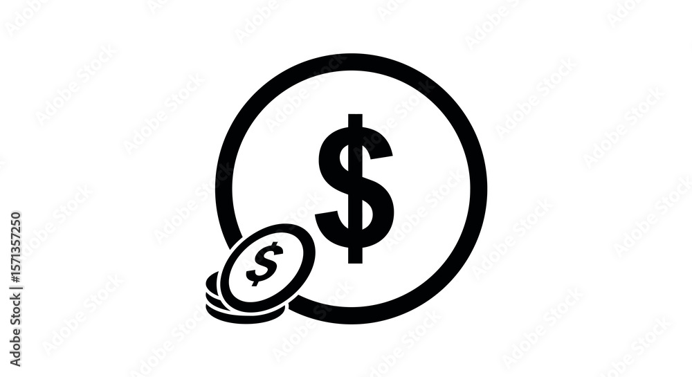 Obraz premium Minimalist financial symbol vector illustration for business or economics design