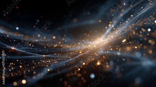 Cosmic Light Show: An artistic, mesmerizing digital rendering unveils a captivating cosmic display of light and energy, illustrating the grandeur of the universe.