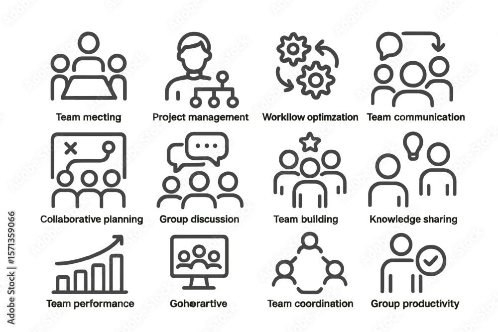 Business teamwork concepts vector illustration for workflow and communication design Business teamwork concepts vector illustration for workflow and communication design