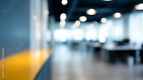 Wallpaper Mural Blurred office interior, soft lighting, spacious modern workspace, open plan, bright, calm, professional atmosphere Torontodigital.ca