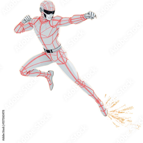 Martial artist hero mid-punch