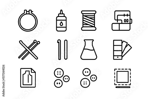 Sewing and craft supplies vector illustration for creative projects and designs