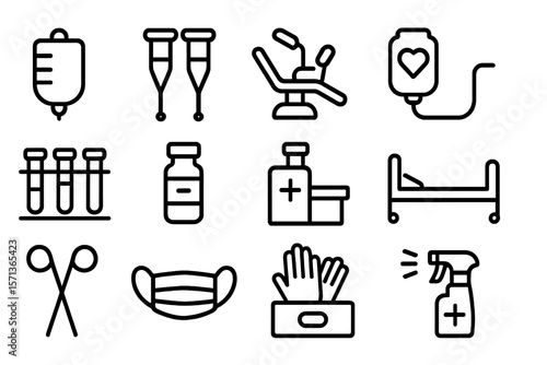 Medical equipment vector illustration for healthcare and hospital settings