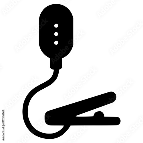 Lavalier Microphone Silhouette Vector