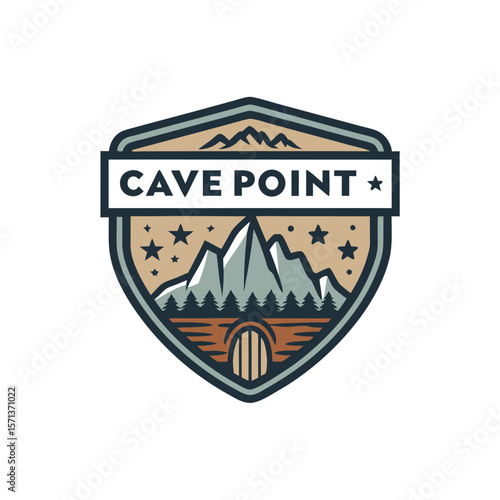 Badge icon depicts a cave point with a stalactite, rendered in colors.