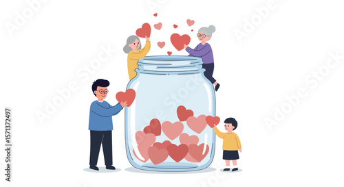 Heartwarming family time vector illustration for love and togetherness themes