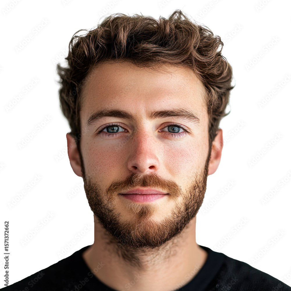 Fototapeta premium male portrait color background isolated on transparent background