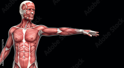 Human muscular system vector illustration for educational and medical design
