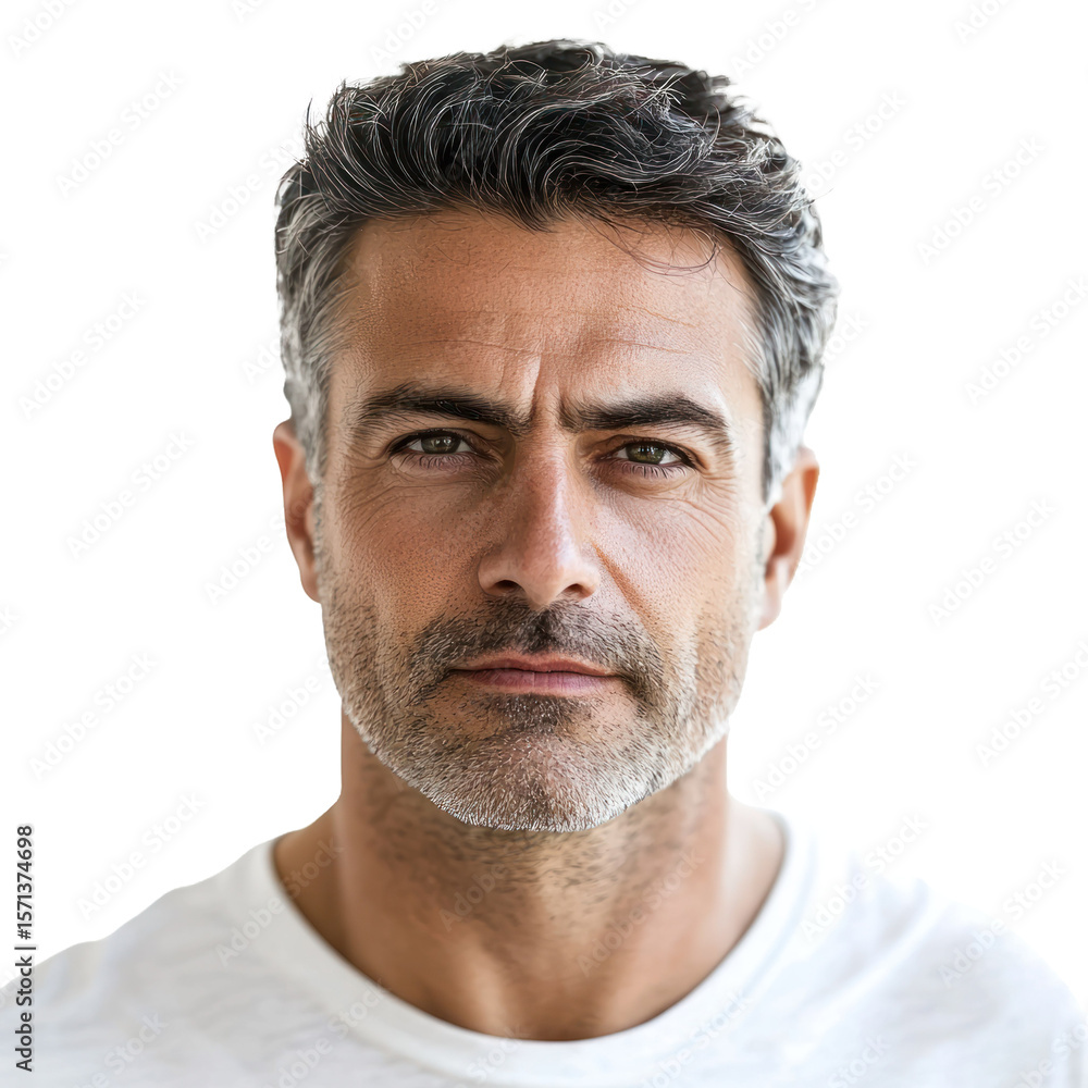 Obraz premium male portrait serious isolated on transparent background