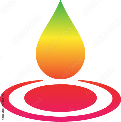 Vibrant Emblem of Life's Essence Drop Reflecting in Water Representing Vitality and Interconnectedness Against a Black Backdrop