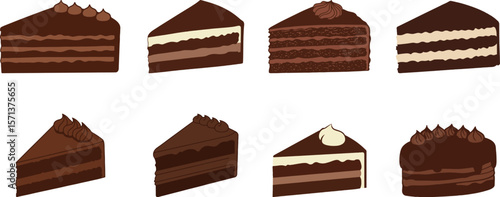 chocolate cake isolated vector illustration art design