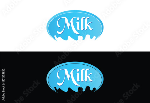 Fresh Splash Cow Milk logo Concept, Vector illustration