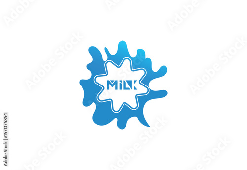 Fresh Splash Cow Milk logo Concept, Vector illustration