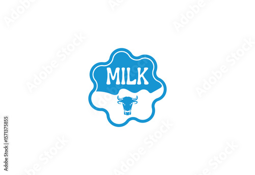 Fresh Splash Cow Milk logo Concept, Vector illustration