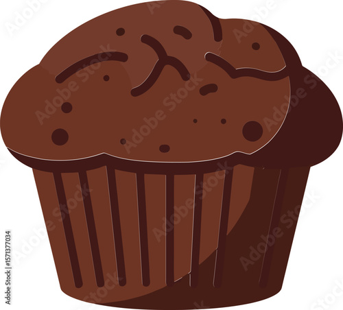 Chocolate muffin with rich texture and moist crumb perfect for dessert and snack lovers