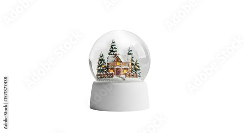 Wallpaper Mural Snow Globe With Cozy Winter House Scene Torontodigital.ca