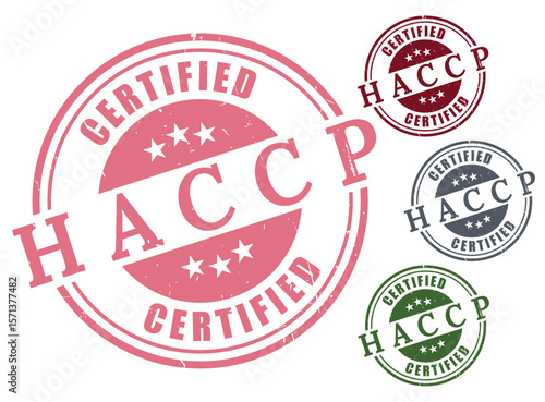 Food Safety Certification Badges, HACCP Approved Stamp Vector Pack