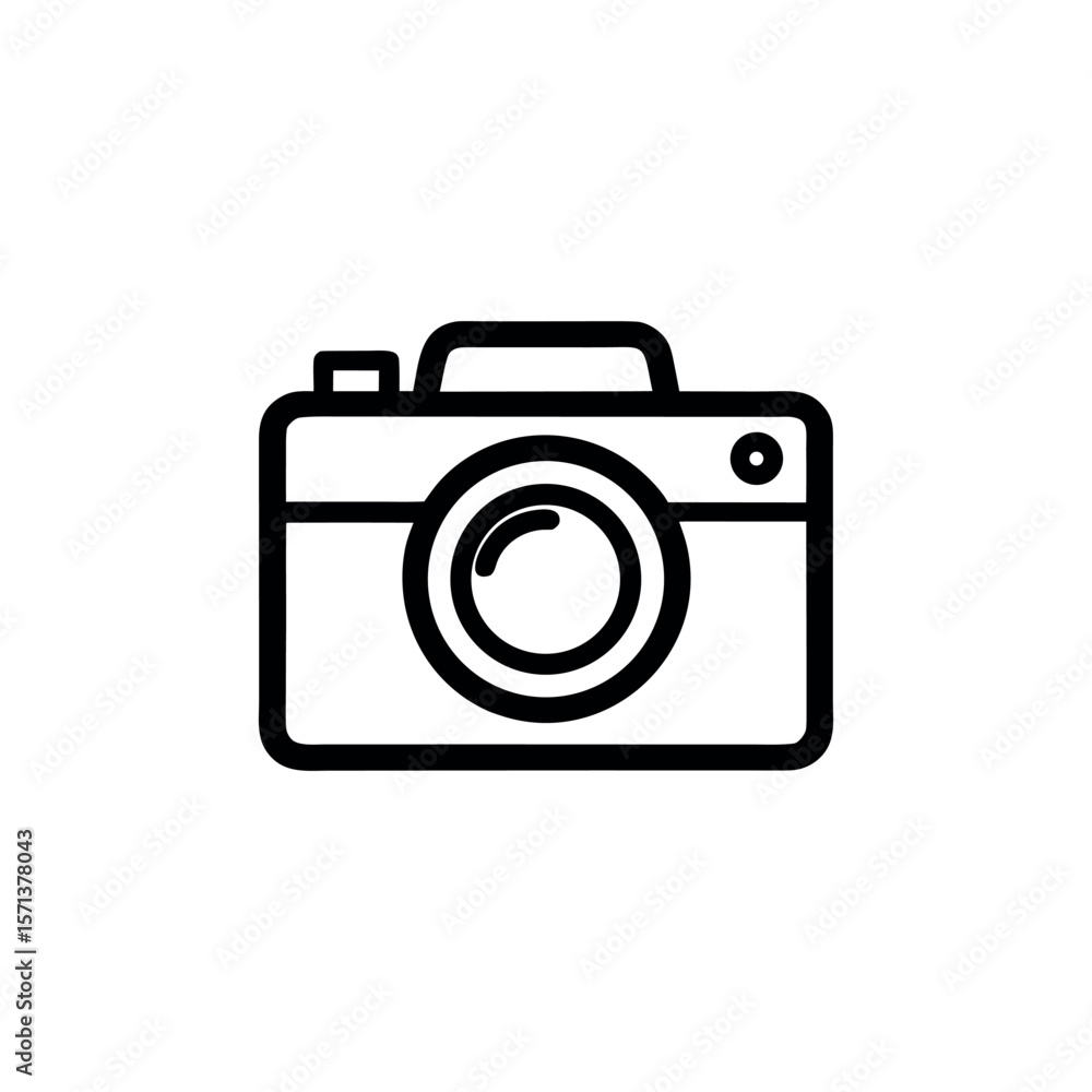 Minimal line art camera icon vectors– black and white outline photo camera on a clean white background. Ideal for photography, app interface, media, and technology design projects
Minimal line art camera icon vectors– black and white outline photo camera on a clean white background. Ideal for photography, app interface, media, and technology design projects