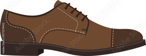 Brown leather lace-up oxford shoe side view classic menswear footwear style elegance