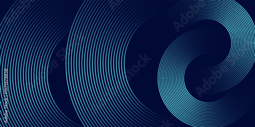 Simple dark blue abstract background with lines in a curved style geometric style as the main element.