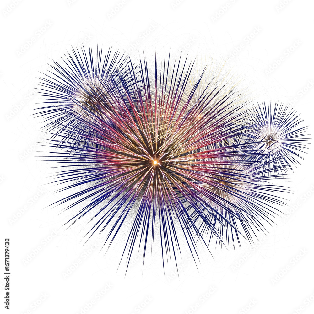 Obraz premium Blooming Firework Petals Line Art — Minimalist Burst on White Background