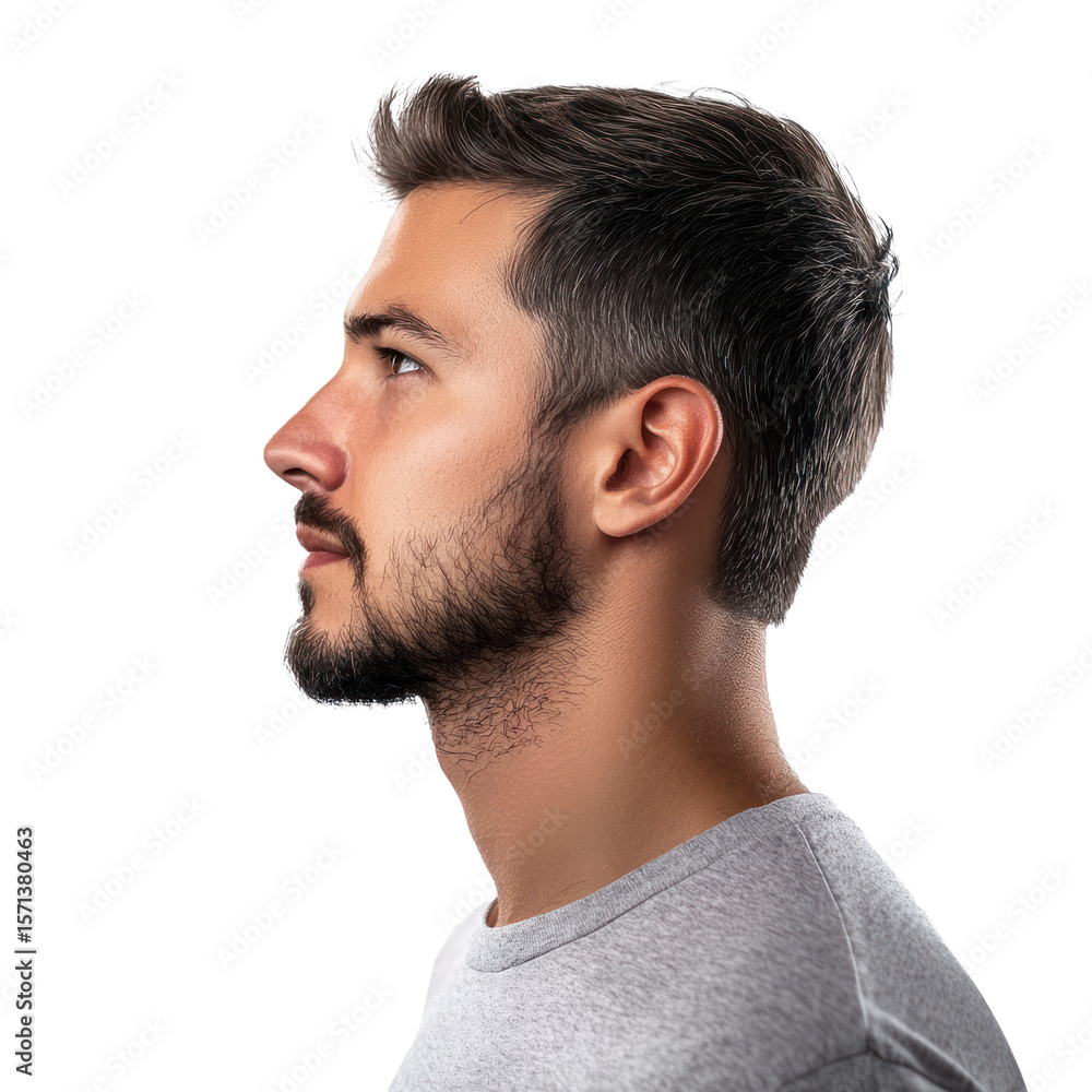 Obraz premium man profile portrait studio isolated on transparent background