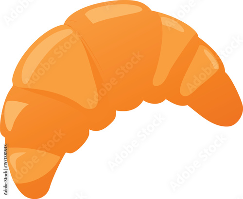 A perfectly baked croissant, golden brown, flaky, and fresh from the oven.
