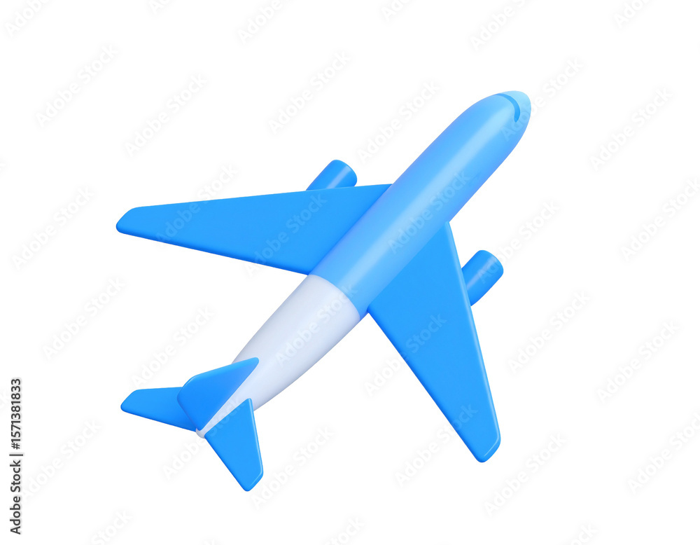 Obraz premium Blue Airplane (Simple, Left View)