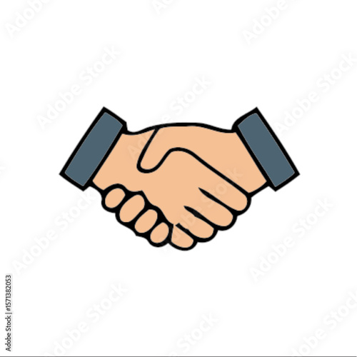 Business Agreement and Partnership Handshake Icon