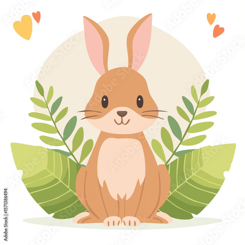 Cute hare flat vector