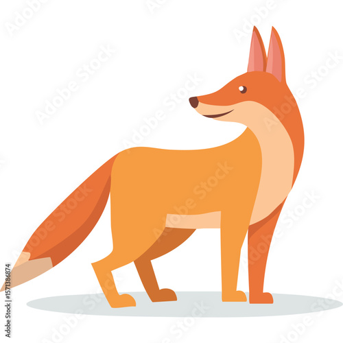 Cute coyote flat vector