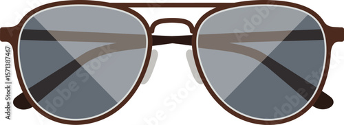 Retro aviator sunglasses with brown frame and reflective lenses fashion accessory for casual and stylish looks