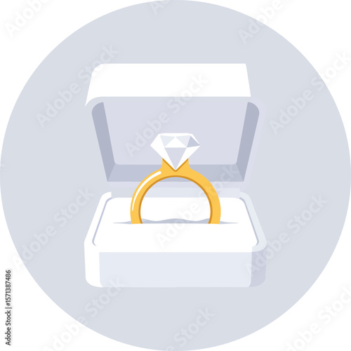 Diamond engagement ring in elegant white box symbolizing love and commitment for proposal and romantic occasions