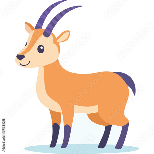 Cute chamois flat vector