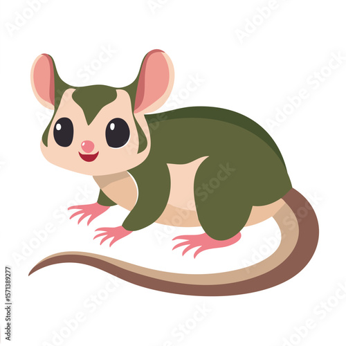 Cute sugar glider flat vector